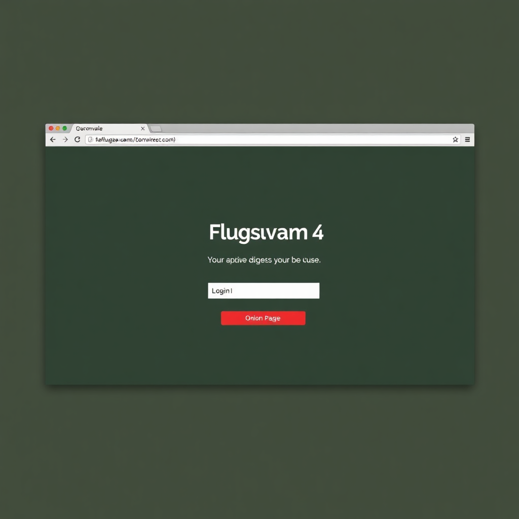 Tor Browser window displaying Flugsvamp 4.0 login page with red and white branding and onion address bar